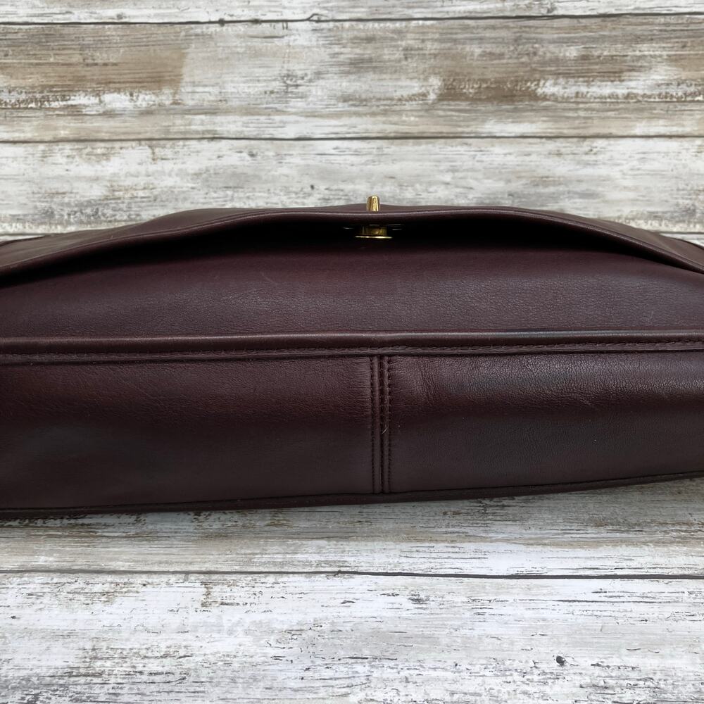 VTG Coach Leather Dowel‎ Briefcase 5292 Messenger Bag Brown Crossbody Turnlock - Picture 7 of 16
